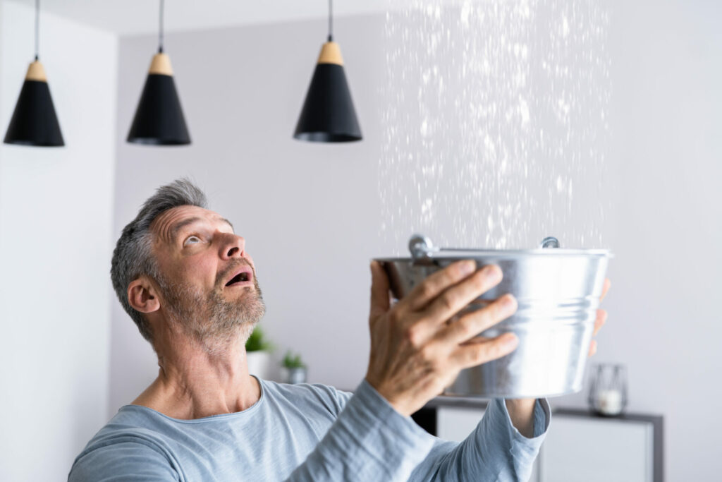 man having an emergency leak