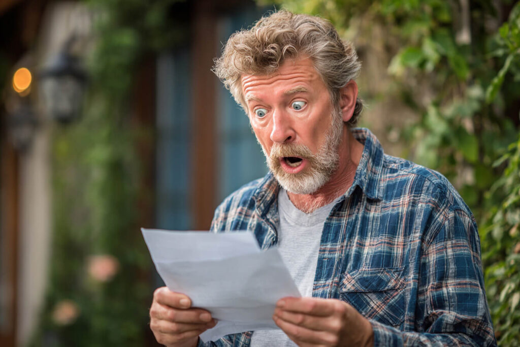 man shock to see his water bill suddenly gone up