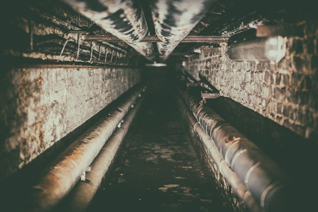 fast drain unblocking and repair for underground sewer line tunnel